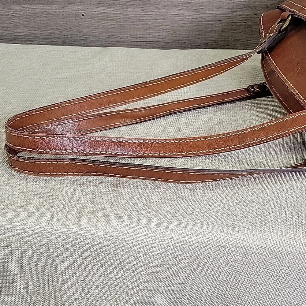 Patricia Nash Poppy Heritage Brown Leather Tote Shoulder Bag Handbag Purse